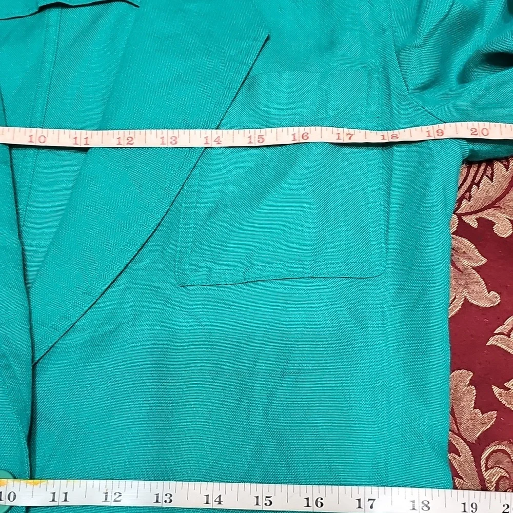 Christian Dior One Button Rayon Green Blazer With Patch Pockets 8